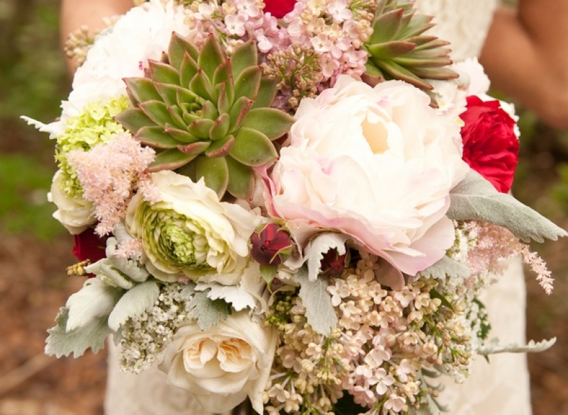 Blush and Succulent Bouquet