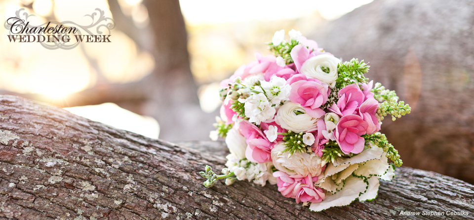 Pink White Bouquet at Boone Hall