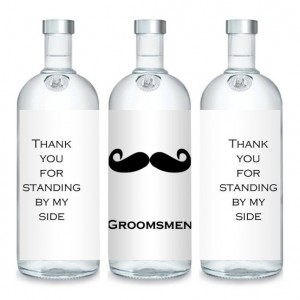 Bottle Labels Wedding Favors Thank You Mustache Bachelor Party Best Man Usher Groom Groomsmen Gifts