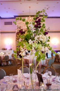 Tall Vase with Floral Topper