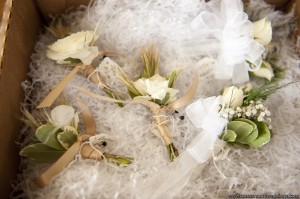Ranunculus Corsage and Boutonnieres