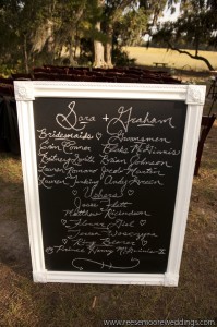 Chalkboard Frame Bridal Party List