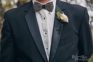 Feather Bow-tie and boutonniere 